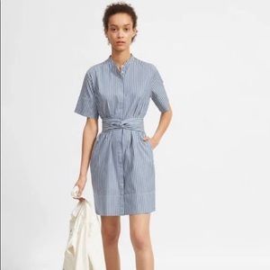 Everlane Cotton Collarless Belted Shirtdress